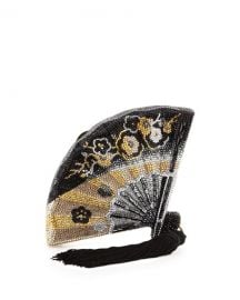 Judith Leiber Couture Fluttering Crystal Fan Minaudiere  Jet  at Neiman Marcus